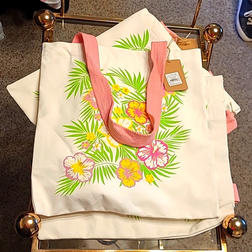 LoveVIVID Hawaiian floral tote bag (1 bag)